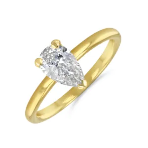 0-35ct Sofia Pear Cut Diamond Solitaire Engagement Ring | 18ct Yellow Gold