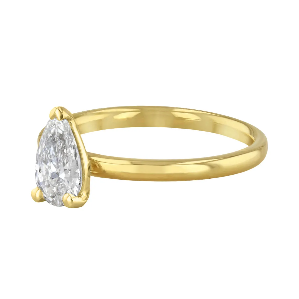 0-35ct Sofia Pear Cut Diamond Solitaire Engagement Ring | 18ct Yellow Gold