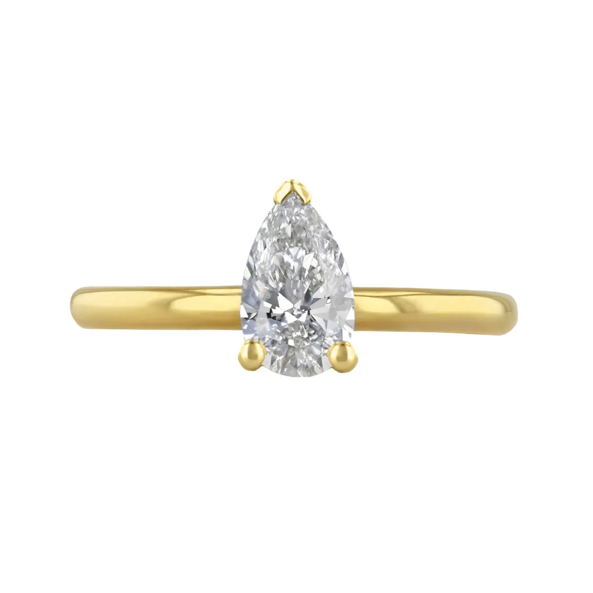 0-35ct Sofia Pear Cut Diamond Solitaire Engagement Ring | 18ct Yellow Gold