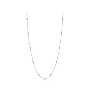 0.6 CTW Blue Topaz Adjustable Station Necklace