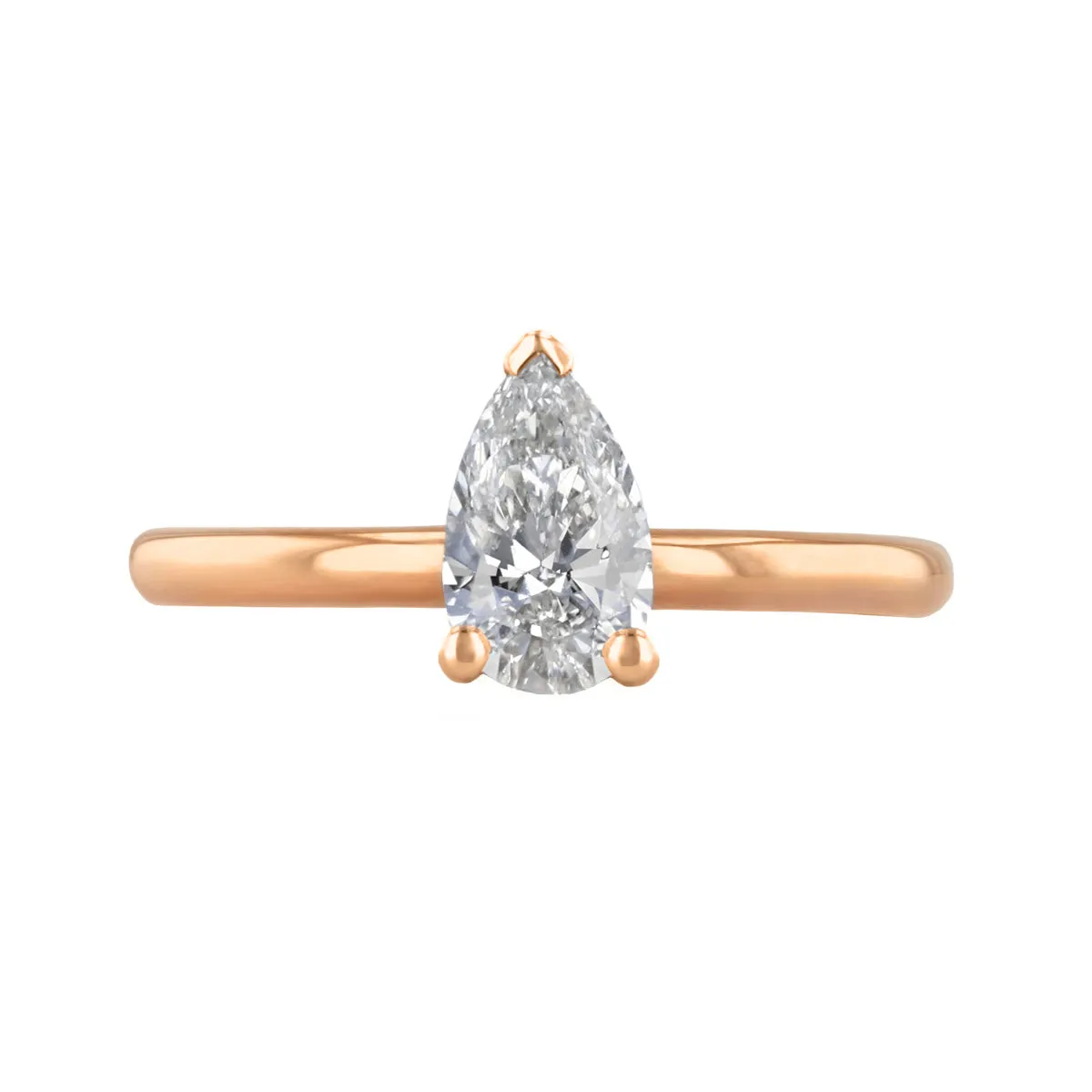 1-00ct Sofia Pear Cut Diamond Solitaire Engagement Ring | 18ct Rose Gold