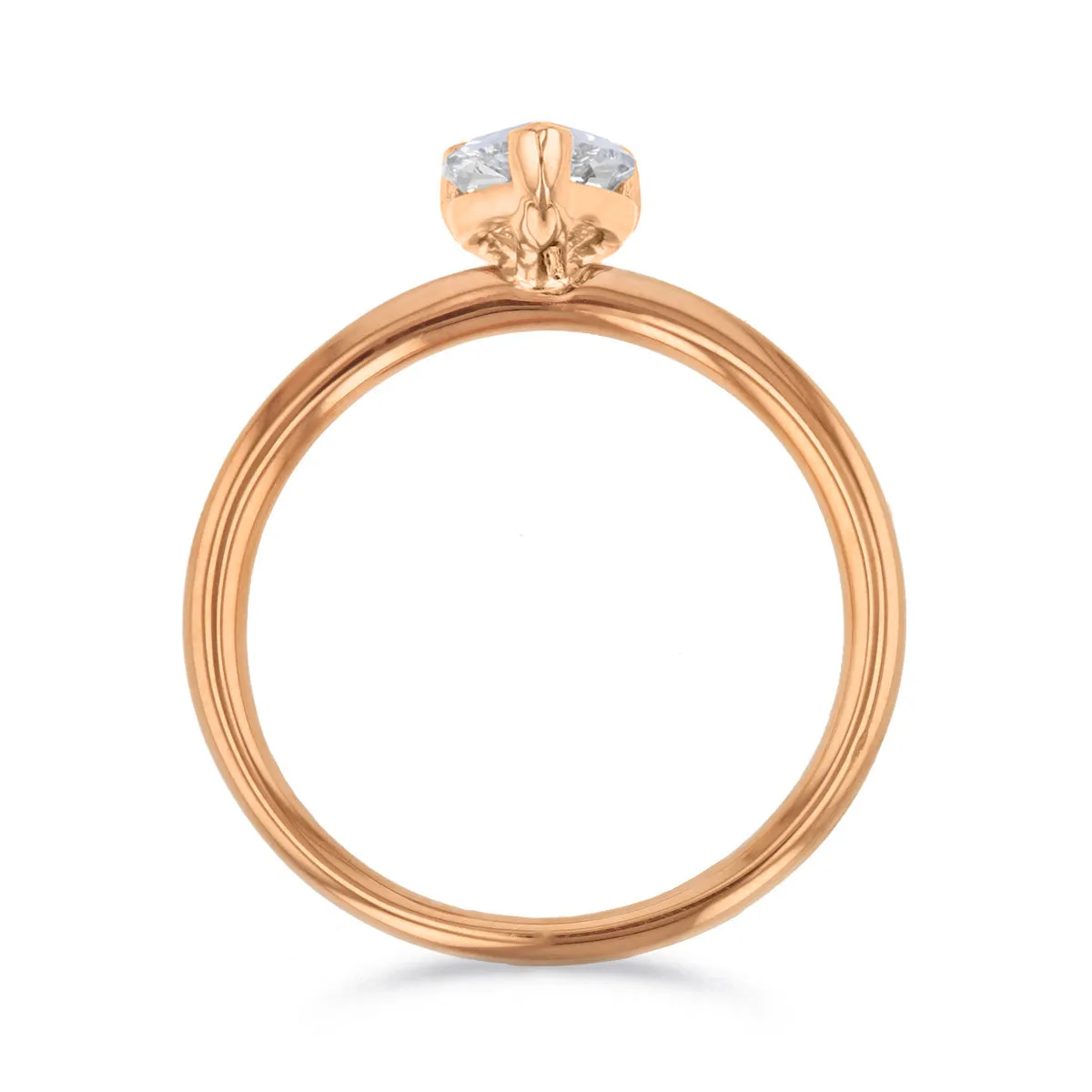 1-00ct Sofia Pear Cut Diamond Solitaire Engagement Ring | 18ct Rose Gold