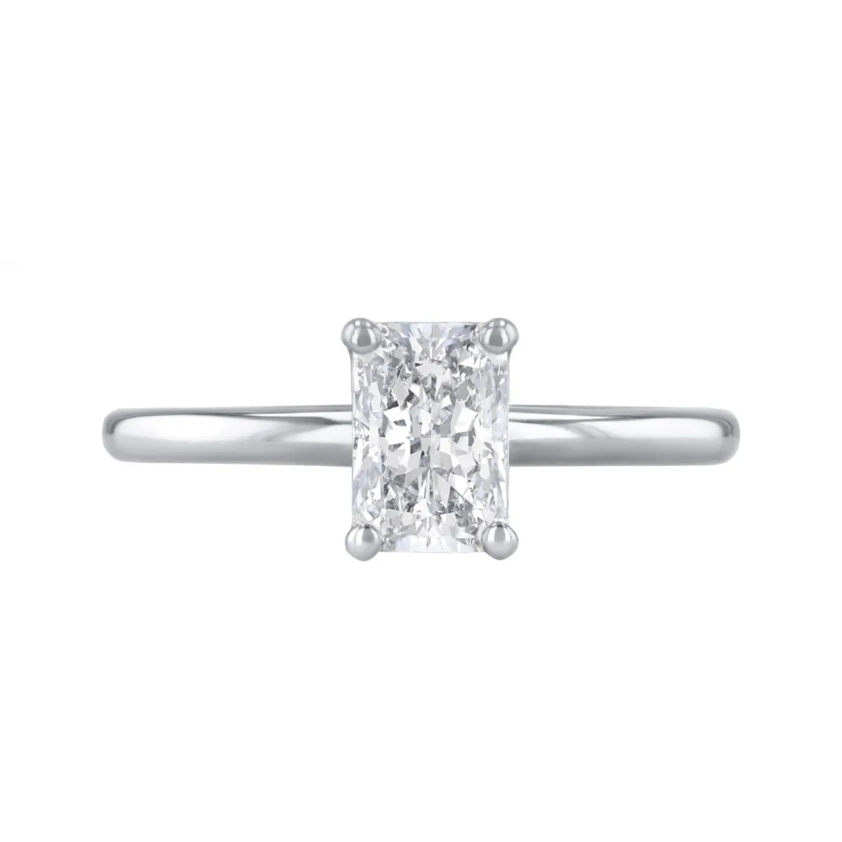 1-20ct Sofia Radiant Cut Diamond Solitaire Engagement Ring | 18ct White Gold