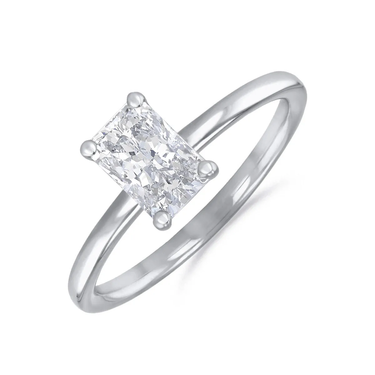 1-20ct Sofia Radiant Cut Diamond Solitaire Engagement Ring | 18ct White Gold