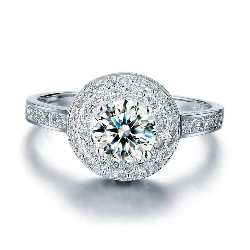 1 Carat Round Cut Created Diamond Wedding Engagement Ring