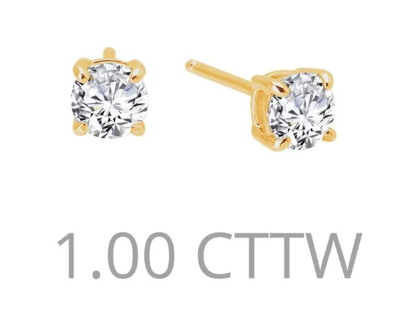 1 cttw Simulated Diamond Post Earrings