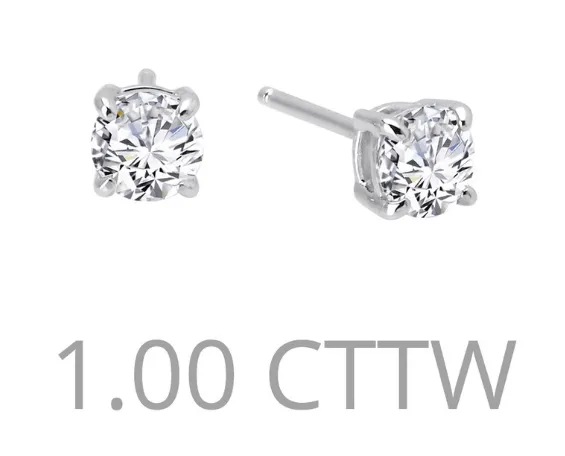 1 cttw Simulated Diamond Post Earrings