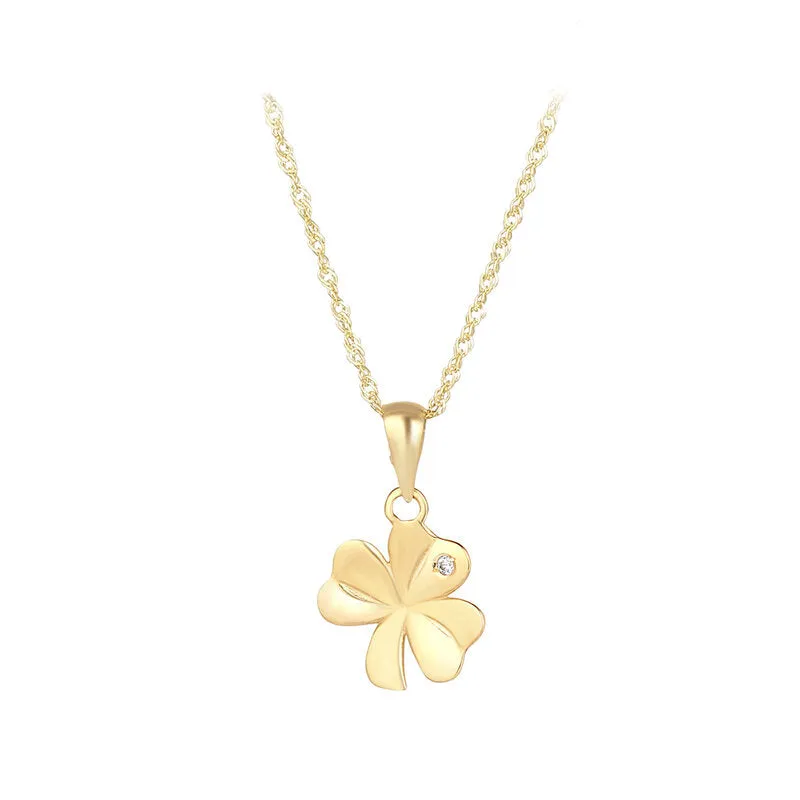 10K Gold Shamrock Necklace