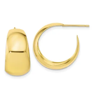 10KT Yellow Gold 18.5X10MM Half Hoop Earrings