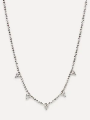 14K Diamond Trio Ball Chain Necklace