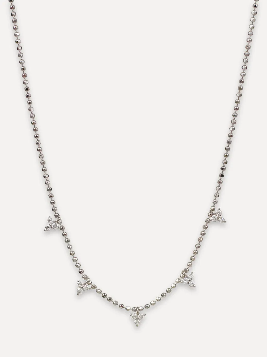 14K Diamond Trio Ball Chain Necklace