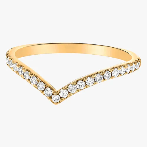 14K H-I/SI Chevron Diamond Ring