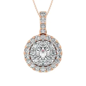 14K Rose Gold 1 Ctw Diamond Fashion Pendant