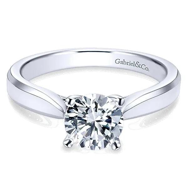 14k White Gold Solitaire Trellis Engagement Ring - ER6591W4JJJ