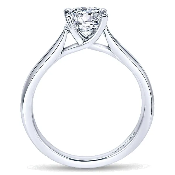 14k White Gold Solitaire Trellis Engagement Ring - ER6591W4JJJ