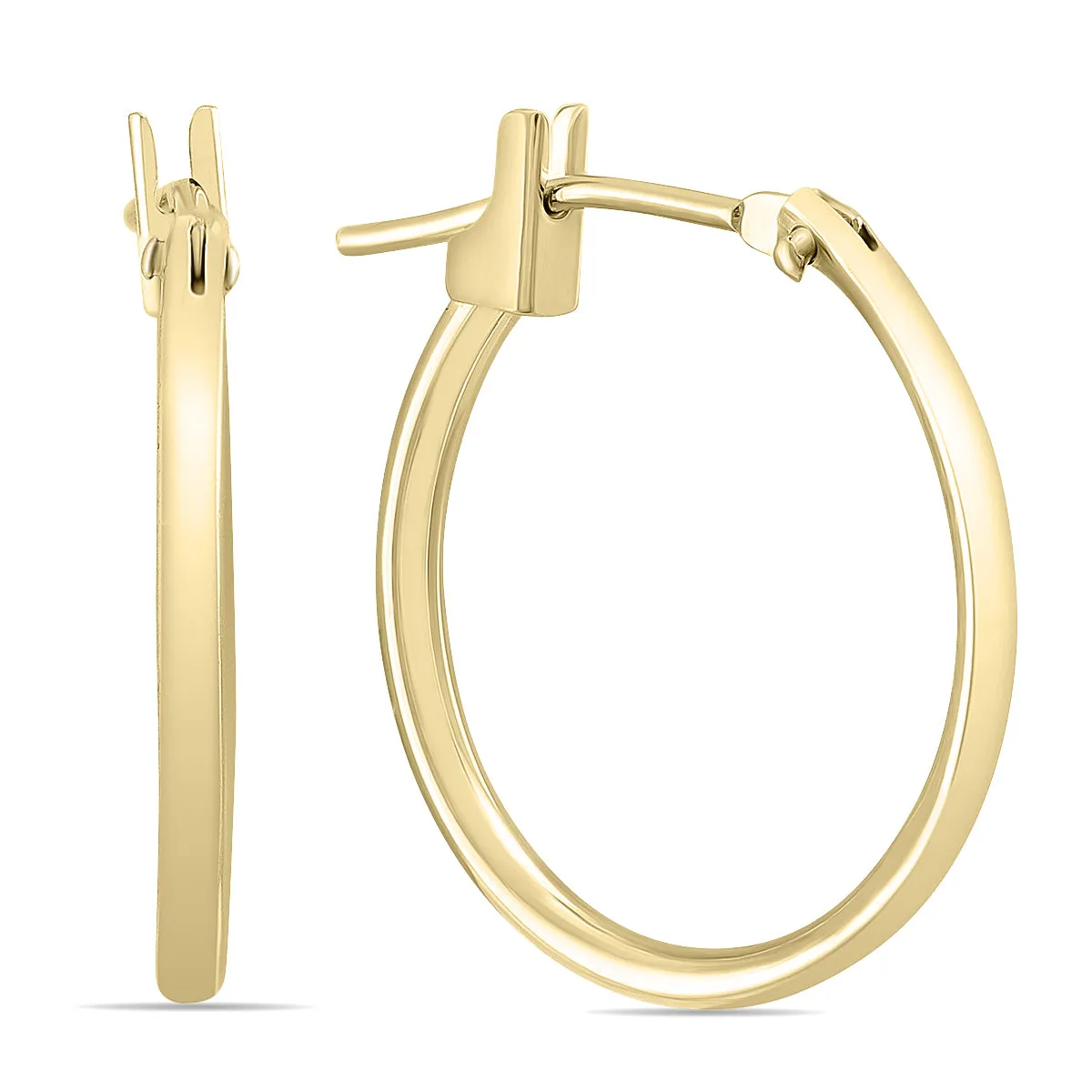 14K Yellow Gold 16Mm Hoop Earrings (1.5Mm Gauges)