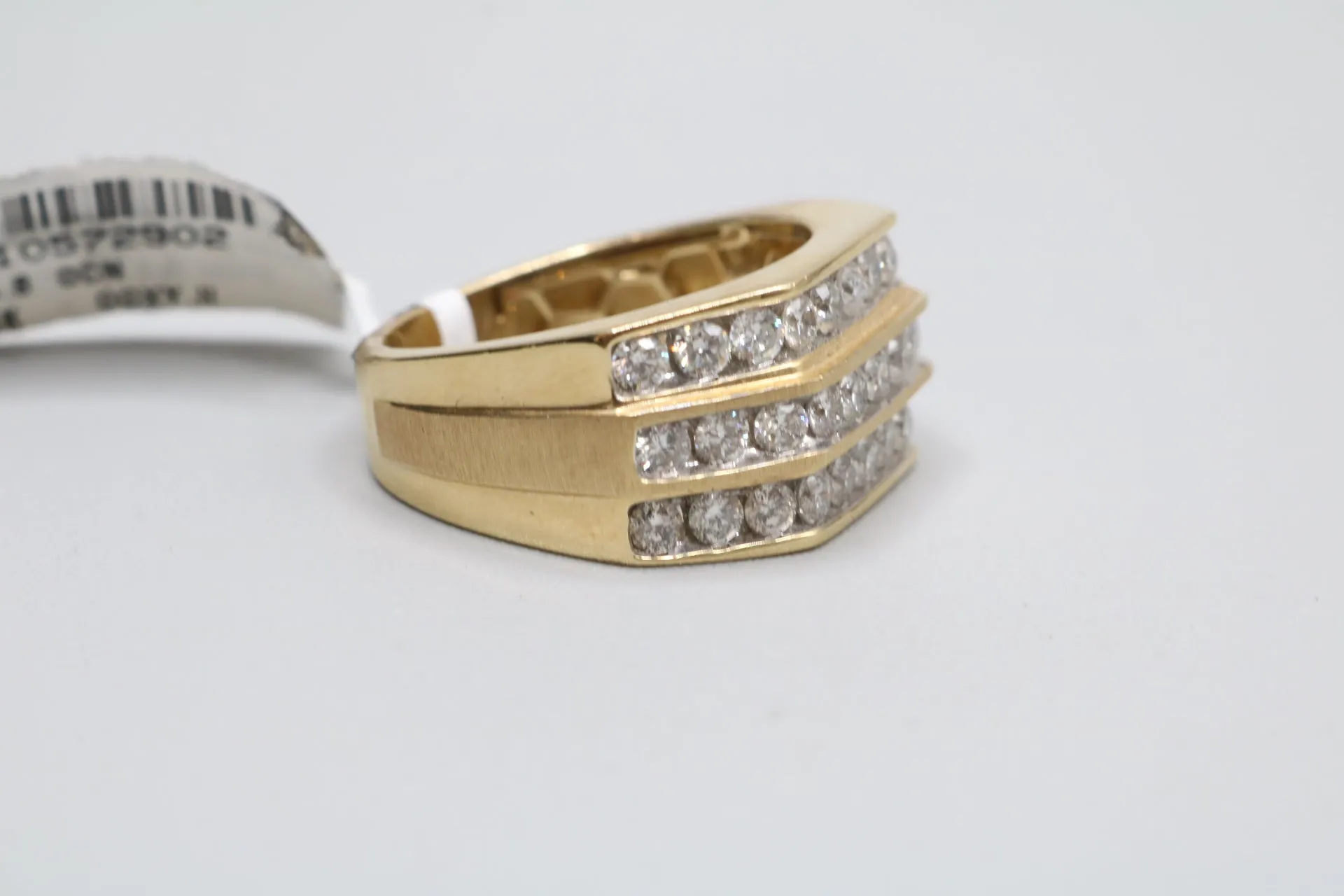 14K Yellow Gold 3 Layer Channel Diamond Ring (Size 10) (Local pick-up only)