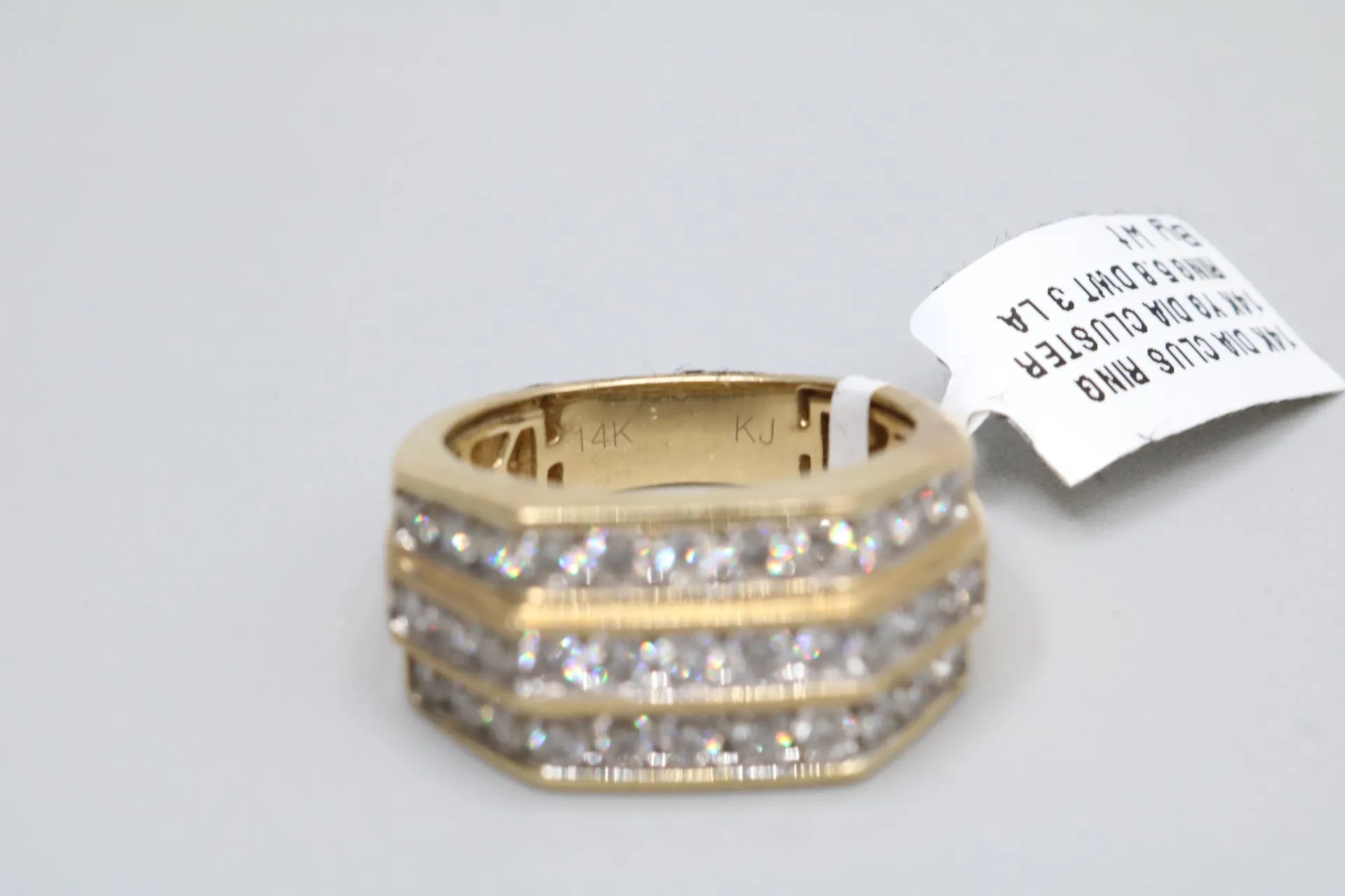 14K Yellow Gold 3 Layer Channel Diamond Ring (Size 10) (Local pick-up only)