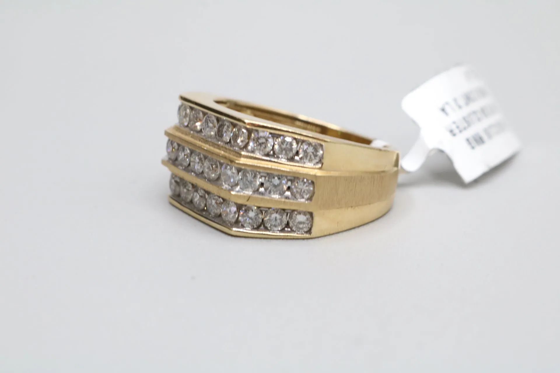 14K Yellow Gold 3 Layer Channel Diamond Ring (Size 10) (Local pick-up only)