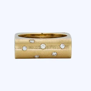 14K Yellow Gold Diamond Arch Ring