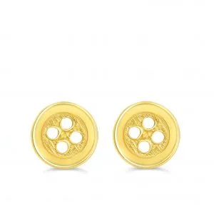 14K Yellow Gold Kid's Button Stud Earrings