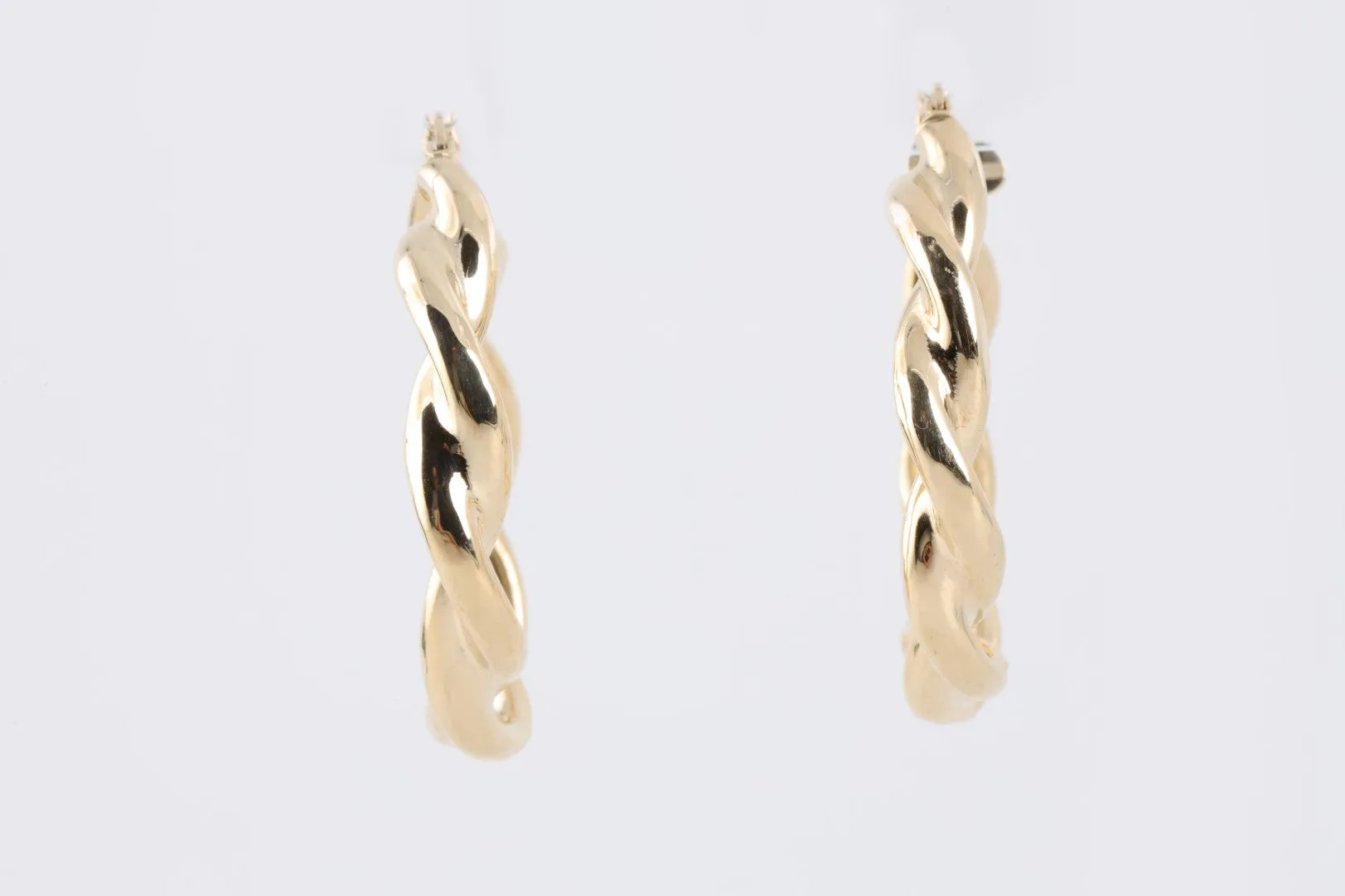 14k Yellow Gold Twisted Hoop Earrings (6.06g.)