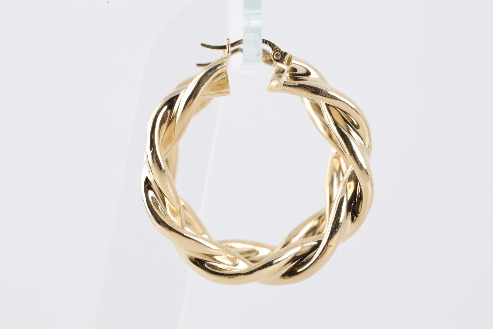 14k Yellow Gold Twisted Hoop Earrings (6.06g.)