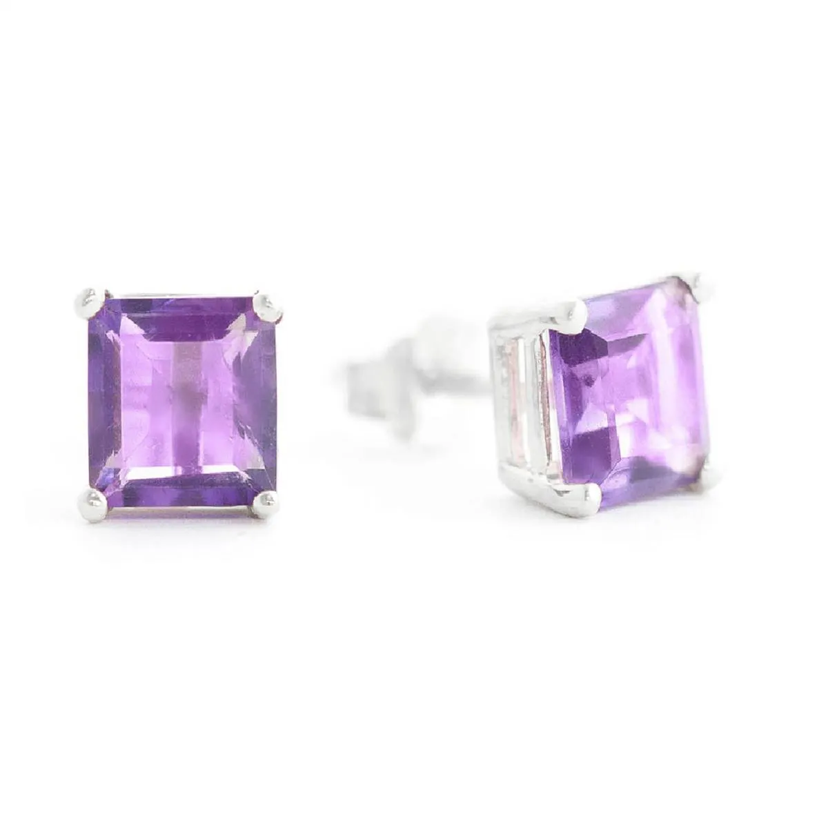 1.75 Carat 14K Solid White Gold Paradise Is Real Amethyst Earrings