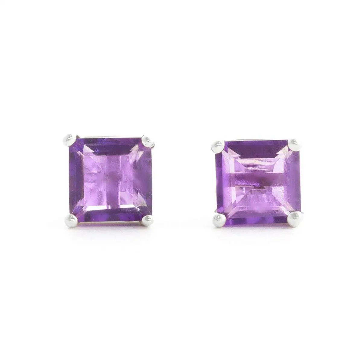 1.75 Carat 14K Solid White Gold Paradise Is Real Amethyst Earrings