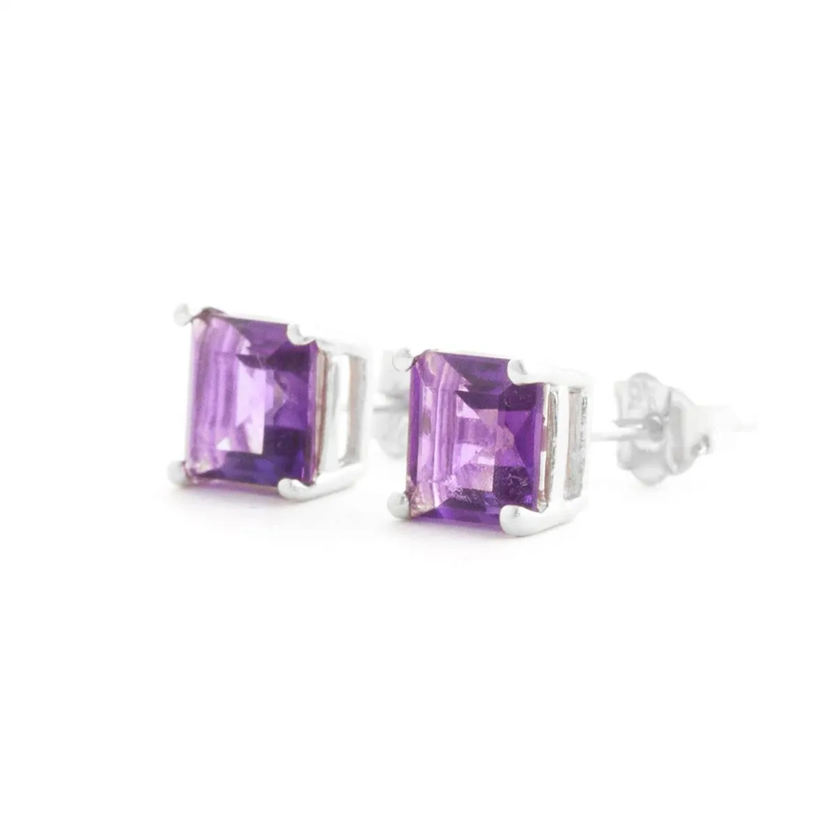 1.75 Carat 14K Solid White Gold Paradise Is Real Amethyst Earrings