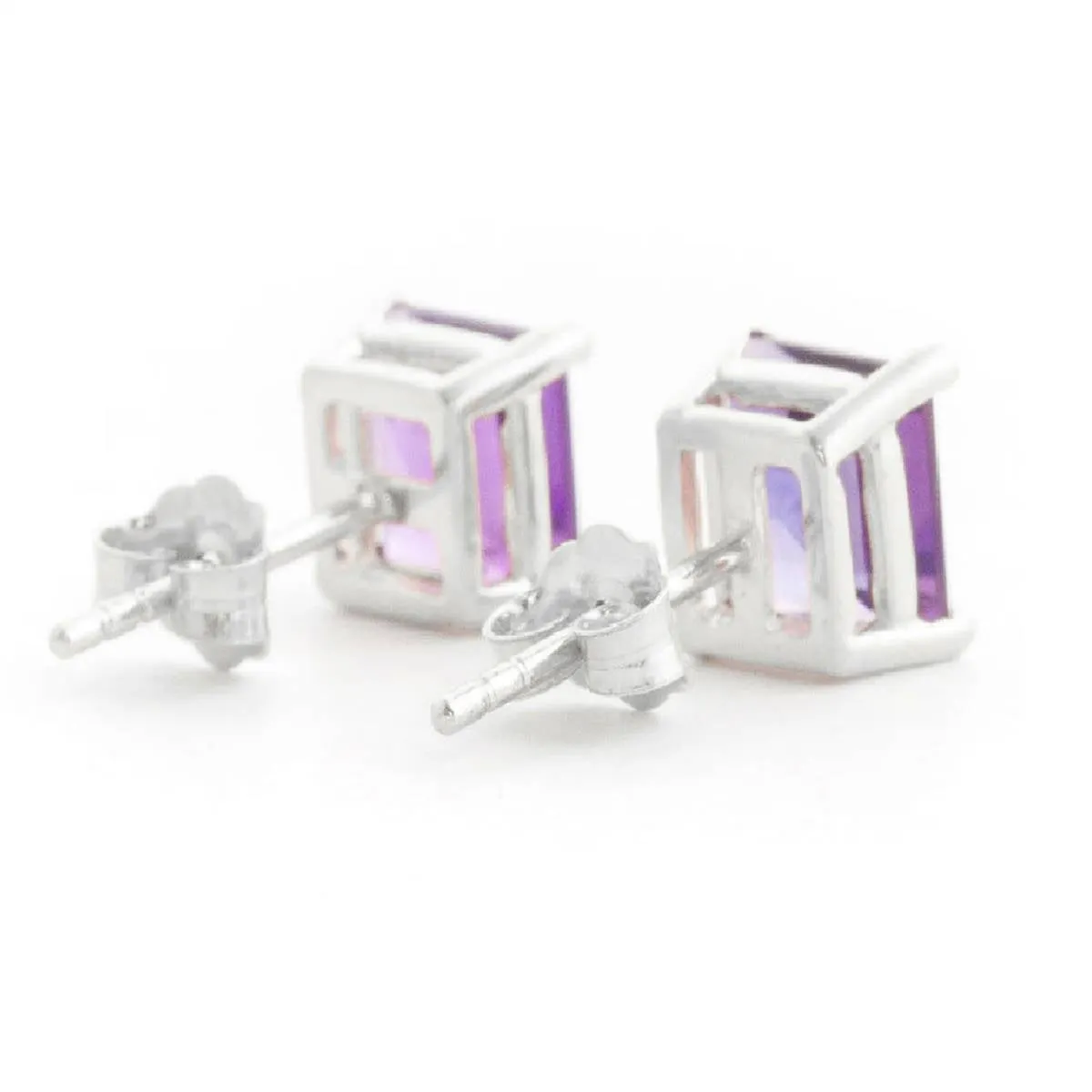 1.75 Carat 14K Solid White Gold Paradise Is Real Amethyst Earrings