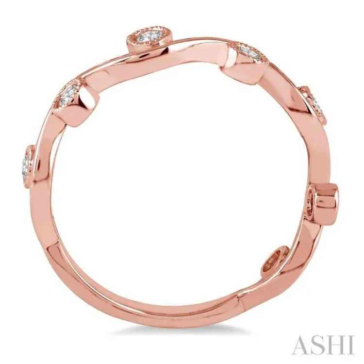 1/8 Ctw Round Cut Diamond Stackable Band in 14K Rose Gold