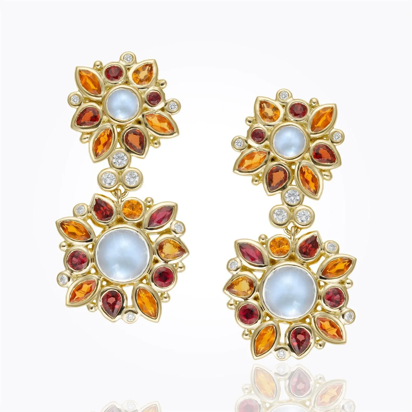 18K Anima Double Cluster Earrings