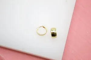 18K Gold Filled 7mm Thick Huggies Earrings (L255)