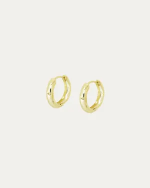 18k Yellow Gold Petite Classic Huggie Earrings, Pair