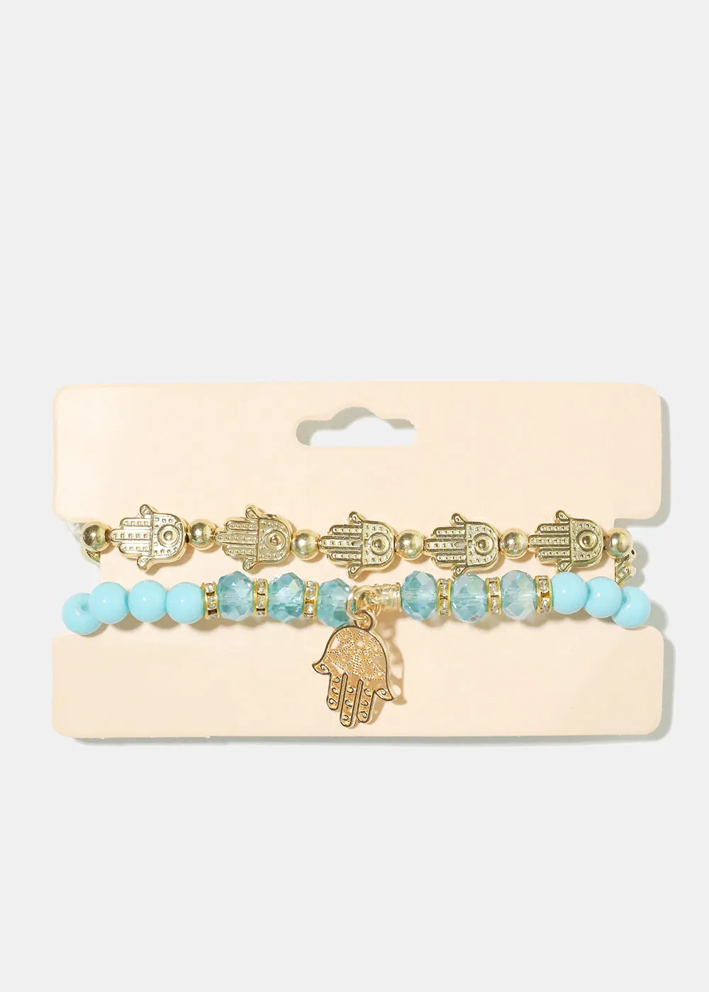 2 Piece Hamsa Hand Bracelet