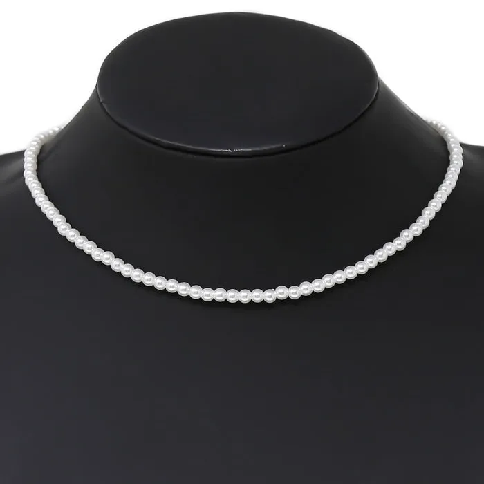 4 MM Pearl Beaded Short Necklace