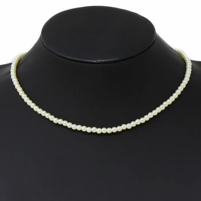 4 MM Pearl Beaded Short Necklace