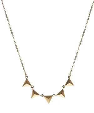 5 Stud Necklace, Matte Gold