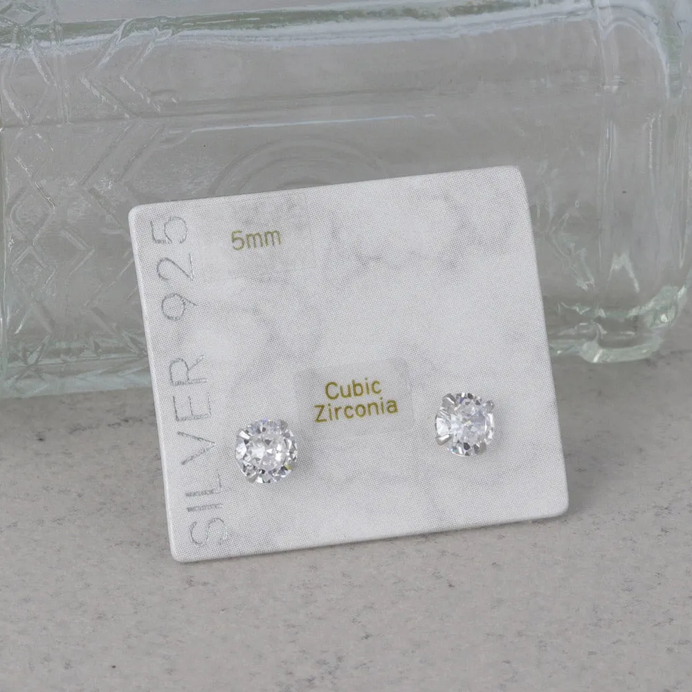 5mm Stone 925 Silver Studs