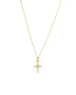 6 Diamond Cross Cable Necklace