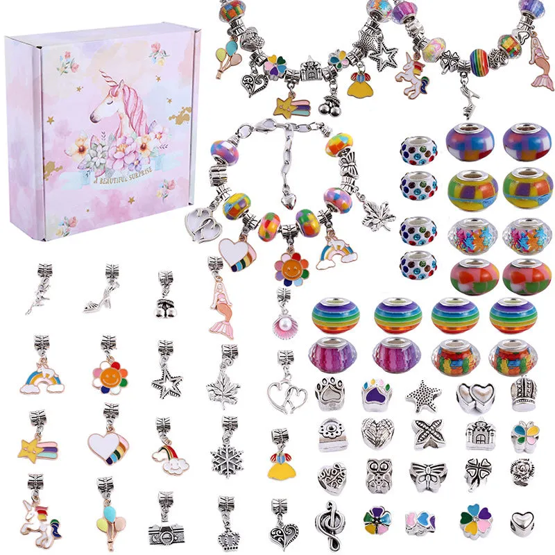 63 Pcs DIY Charm Bracelet Making Kit-Multicolor