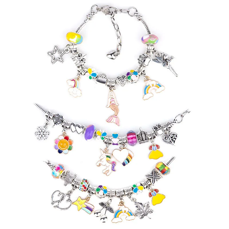 63 Pcs DIY Charm Bracelet Making Kit-Multicolor