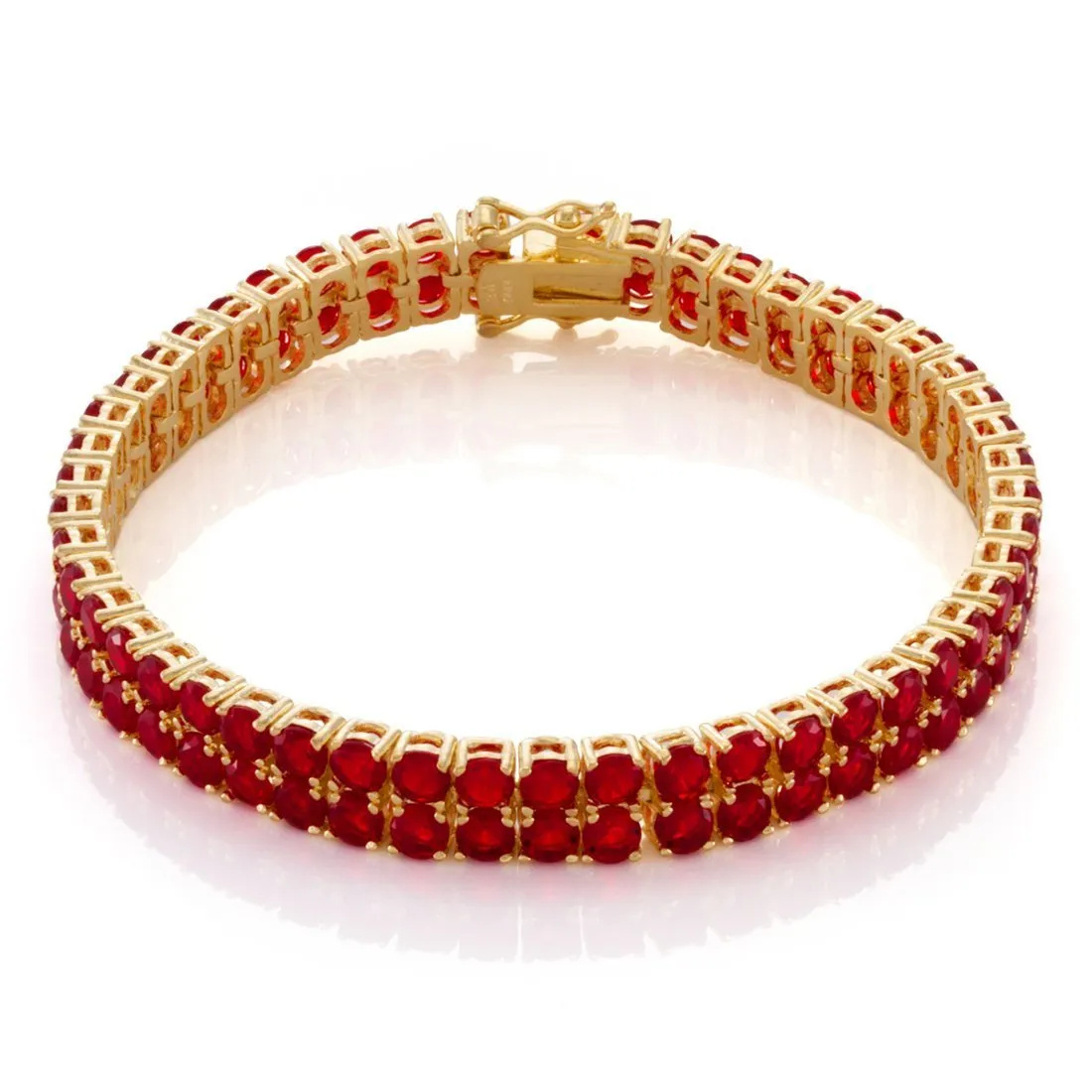 8mm, Ruby Dual-Row Tennis Bracelet