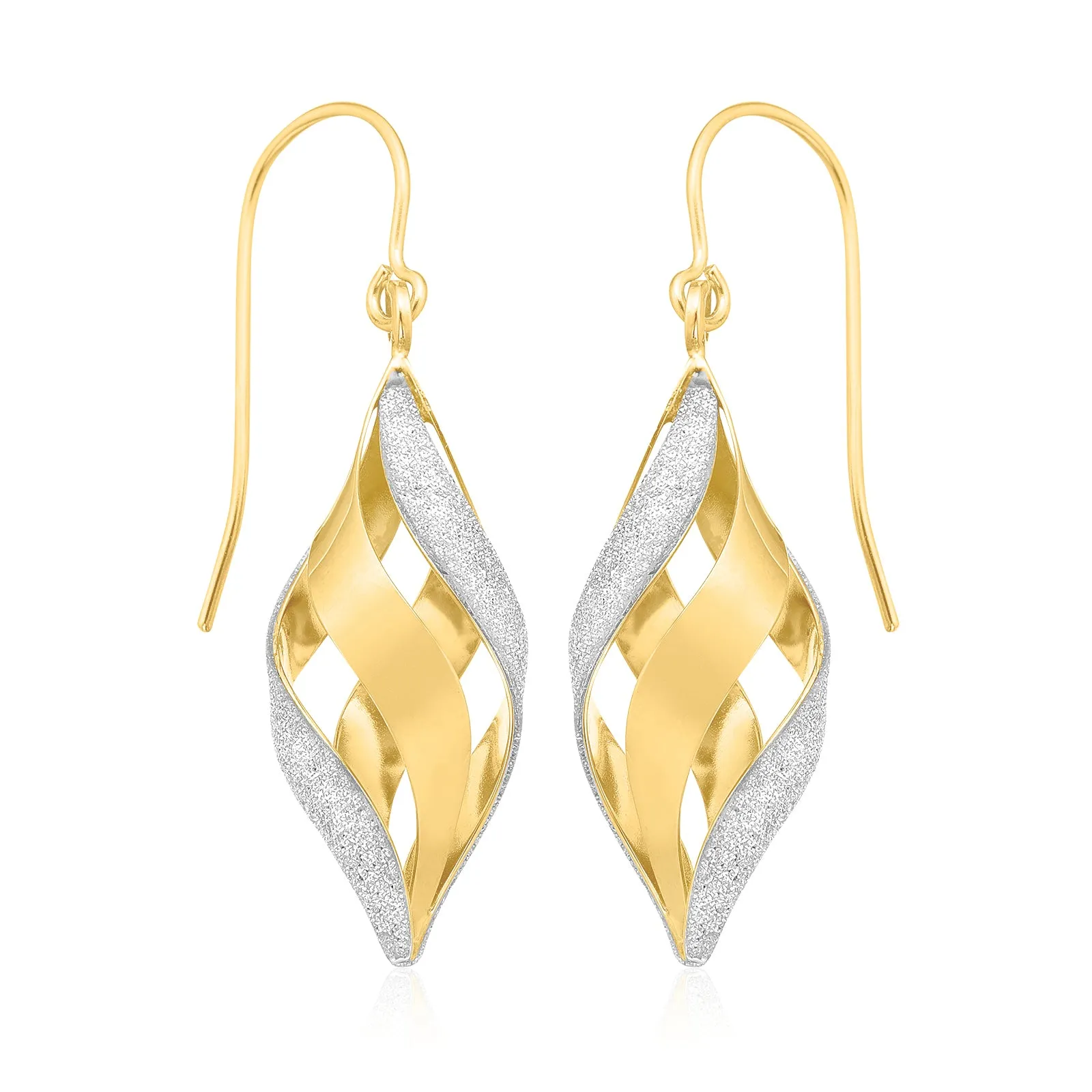 9ct Yellow Gold with Glitter Drop Earrings