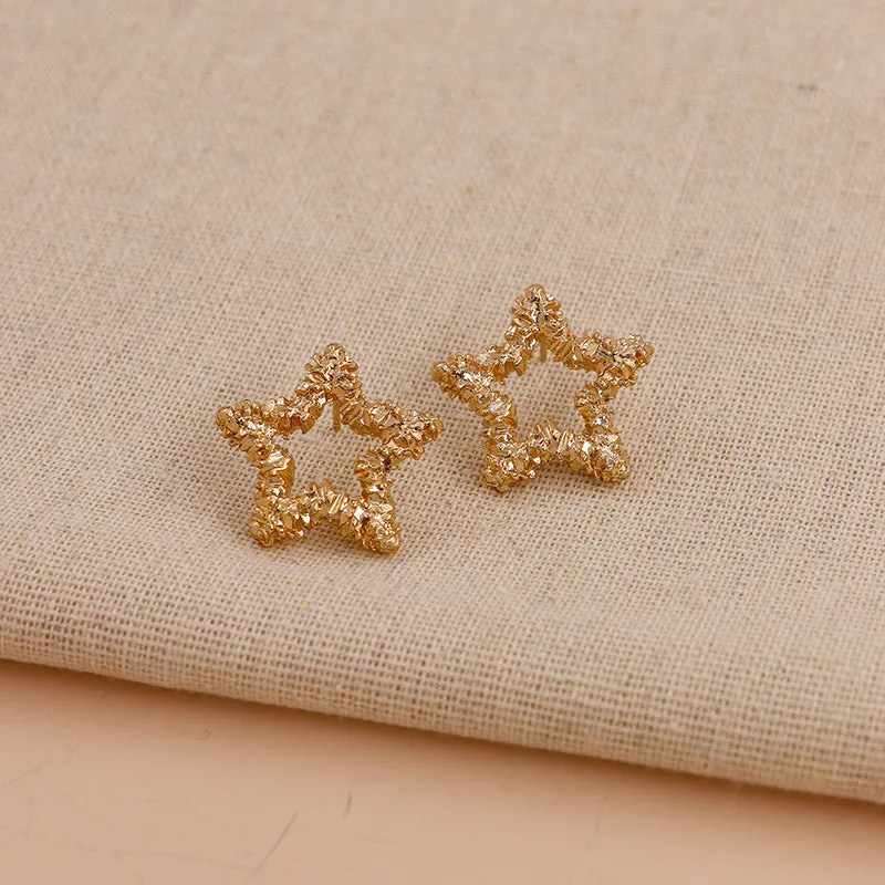 Alloy Geometric Square and Star Circle Earrings Set with Fashionable Twist