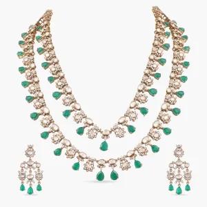 Antara Moissanite Silver Layered Necklace Set