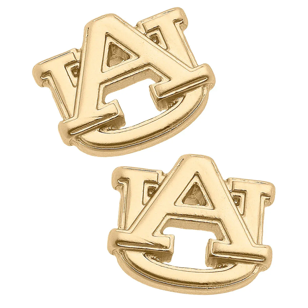 Auburn Tigers 24K Gold Plated Stud Earrings