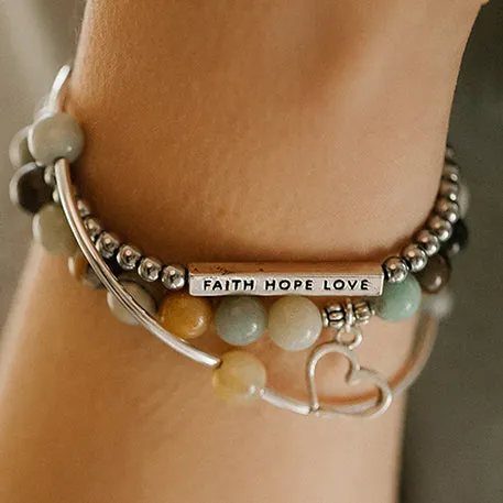 Baby Feet | Stone Beaded Charm Bracelet | Labradorite