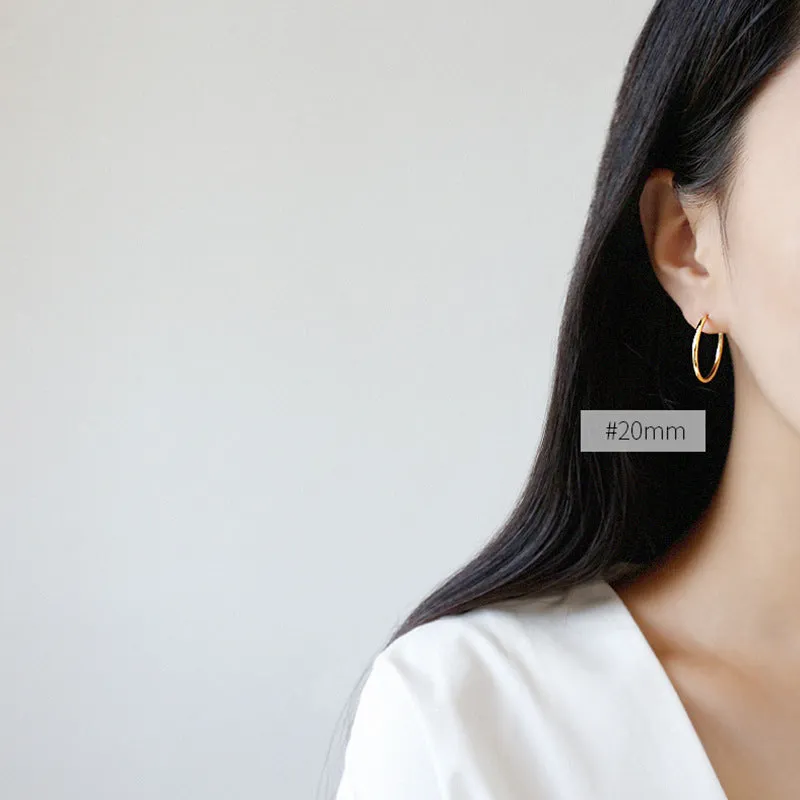 Basic & Fab .8" Hoops Gold Plated Sterling Silver Earrings